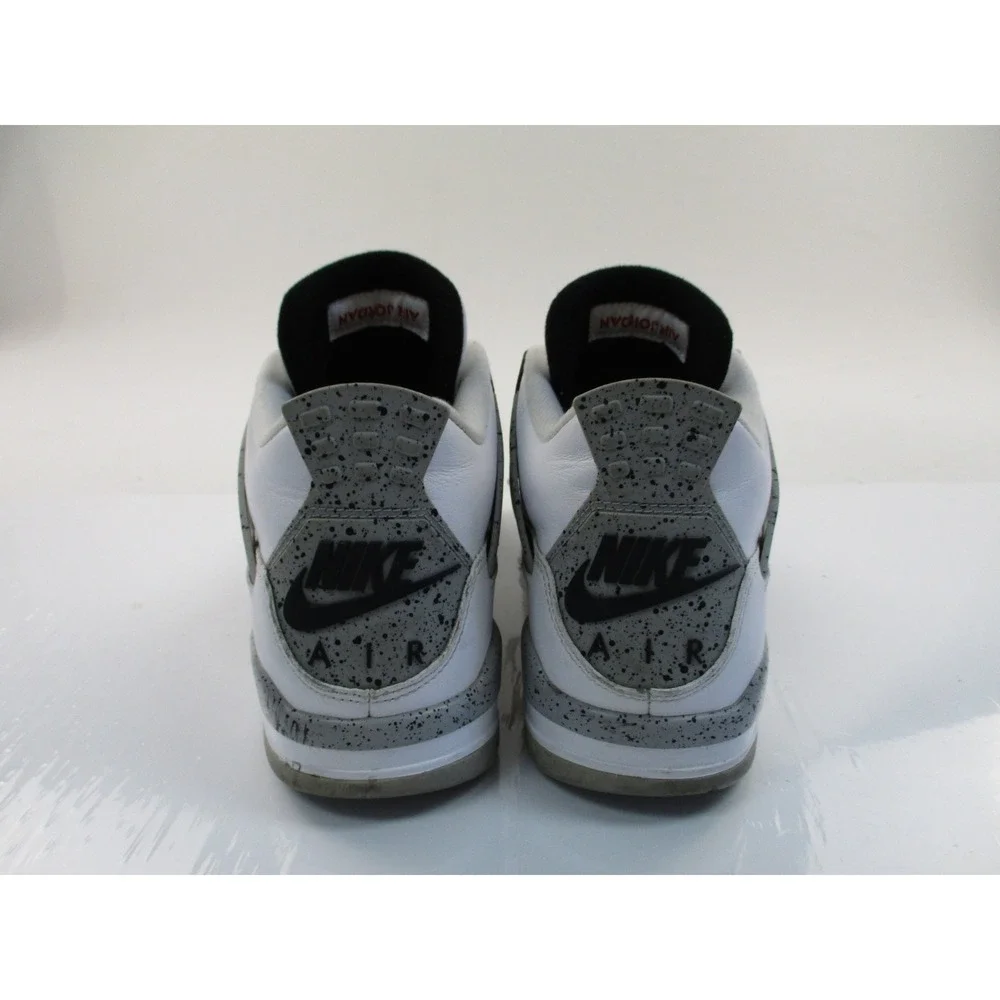 Jordan 4 Retro White Cement Mens 10.5 White Grey Speckled Basketball 840606-192